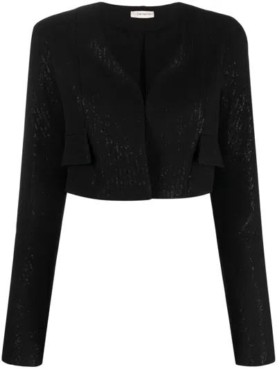 THE MANNEI TERRAS SEQUINNED CROPPED BLAZER