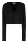The Mannei Cropped Silk Jacket Sequin Embellishments