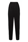 The Mannei Silk Trousers With Belt Loops And Sequin Embellishments In Black