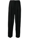 The Mannei Silk Trousers With Belt Loops And Sequin Embellishments In 黑色