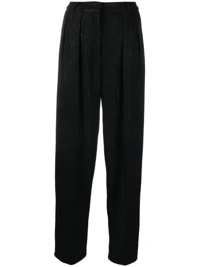 The Mannei 'terras' Straight-leg Trousers In 黑色