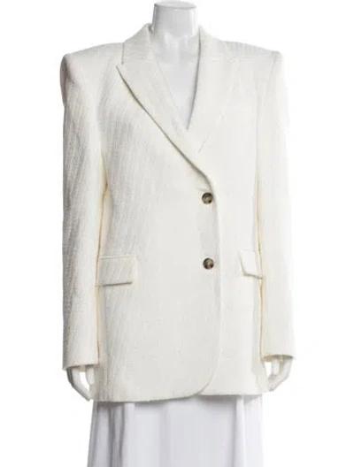 Pre-owned The Mannei Tweed Pattern Blazer In White