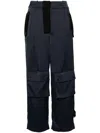 The Mannei Umea Pleated Cargo Trousers In Blau