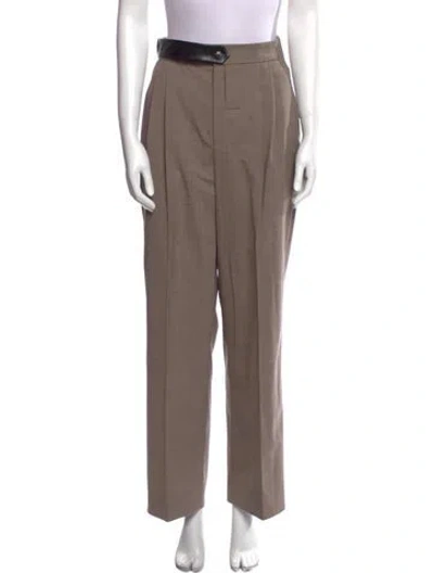 Pre-owned The Mannei Virgin Wool Straight Leg Pants In Neutral
