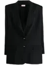 The Mannei Volt Single-breasted Silk-blend Blazer In Schwarz