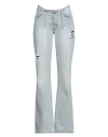 The Mannei Woman Jeans Blue Size 38 Cotton In Blue