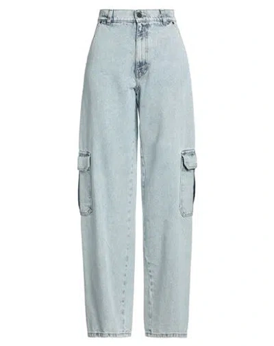 The Mannei Woman Denim Pants Blue Size 8 Cotton