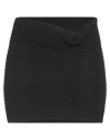 The Mannei Woman Mini Skirt Black Size 4 Cotton, Viscose In Black