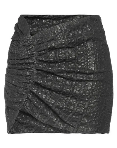 The Mannei Woman Mini Skirt Black Size 6 Leather