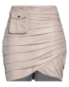 The Mannei Woman Mini Skirt Grey Size 2 Leather In Grey