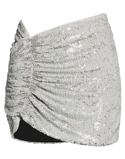 The Mannei Woman Mini Skirt Taupe Size 6 Leather In Gray