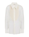 The Mannei Woman Shirt Off White Size 4 Silk, Elastane, Cotton, Viscose In Off White