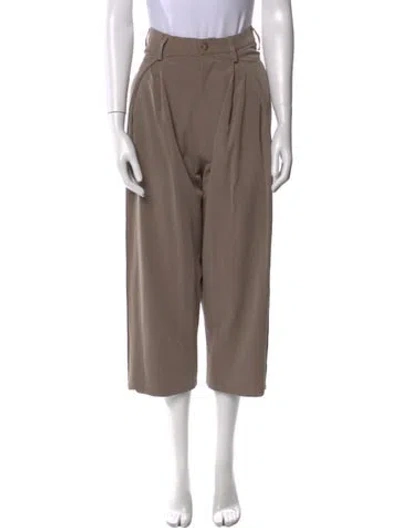 Pre-owned The Mannei Wool Wide Leg Pants In Brown