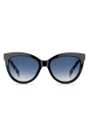 The Marc Jacobs 53mm Cat Eye Sunglasses In Black/blue Shaded