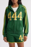 The Mayfair Group 444 Zip-up Graphic Hoodie In Green