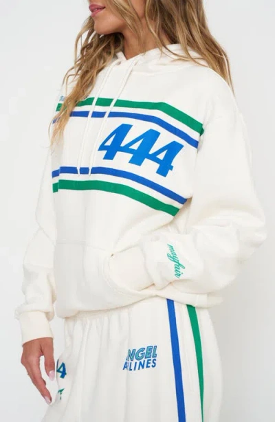 The Mayfair Group Angel Airlines Graphic Oversize Hoodie In White