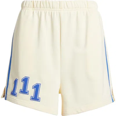 The Mayfair Group Athletic Department Graphic Sweat Shorts In Yellow