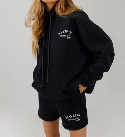 The Mayfair Group Athletics Hoodie In Black In Blue