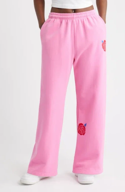 The Mayfair Group Be Kind Wide Leg Sweatpants In Pink