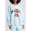 The Mayfair Group Bear Fleece Graphic Sweatshirt In Blue