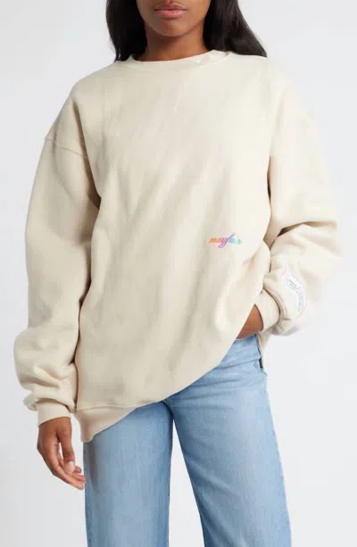 The Mayfair Group Better Place Crewneck Sweatshirt In Cream In Beige