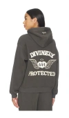 The Mayfair Group Divinely Protected Relaxed Hoodie In Gray