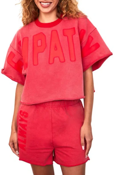The Mayfair Group Empathy Always Elbow Sleeve Graphic Sweatshirt In Red