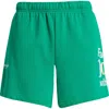 The Mayfair Group Fall In Love With Life Cotton Blend Fleece Shorts In Green