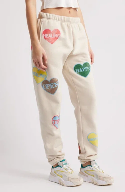 The Mayfair Group How's Your Heart Sweatpants In Cream