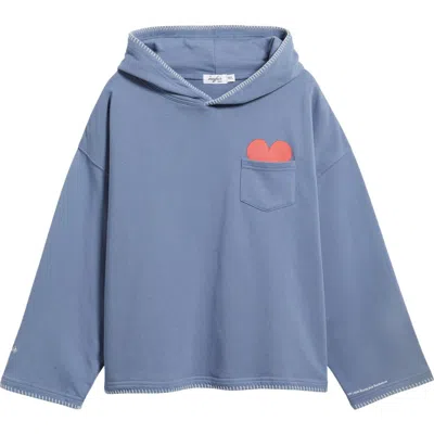 The Mayfair Group I Love My Humanness Graphic Hoodie In Blue