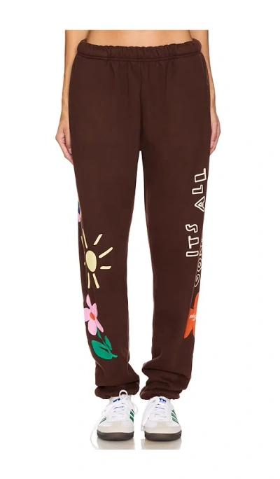 The Mayfair Group It's All Gonna Work Out Sweatpant In Chocolate