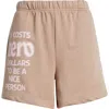 The Mayfair Group It Costs $0 High Waist Sweat Shorts In Brown