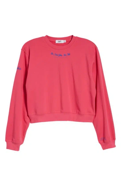 The Mayfair Group It's Not You Crop Crewneck Sweatshirt In Pink
