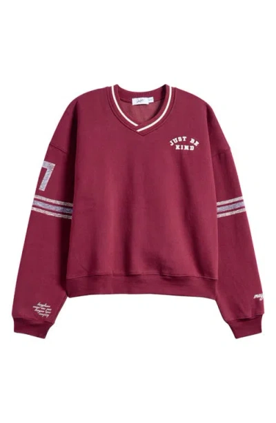 The Mayfair Group Just Be Kind Sweatshirt In Maroon