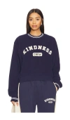 The Mayfair Group Kindness Crew Teddy Fleece Crewneck Sweatshirt In Navy