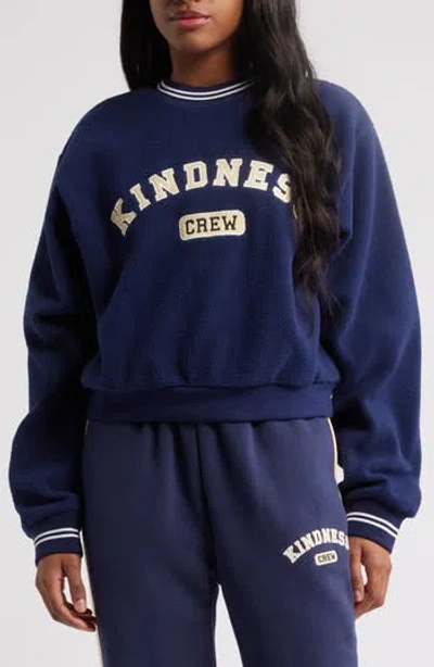 THE MAYFAIR GROUP THE MAYFAIR GROUP KINDNESS CREW TEDDY FLEECE CREWNECK SWEATSHIRT