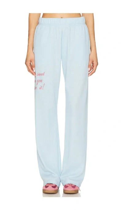 The Mayfair Group Life Is Sweet Waffle Sweatpants In 蓝色