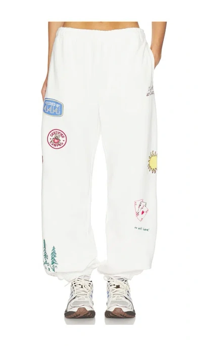 The Mayfair Group No Wifi Here Sweatpants In White