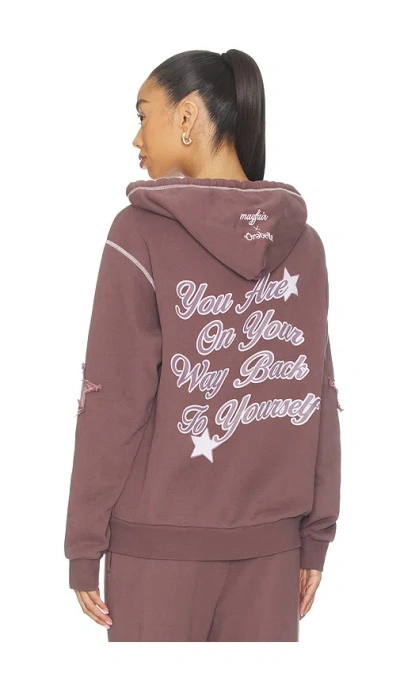 The Mayfair Group Orebella By Bella Hadid X Mayfair On Your Way Back To Yourself Zip-up Hoodie In Brown