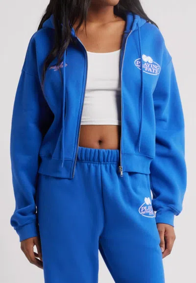 The Mayfair Group Playing With Fate Fitted Hoodie In Blue