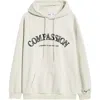 The Mayfair Group Relaxed Compassion Embroidered Hoodie In Gray