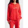 The Mayfair Group Relaxed Fit You Are A Star Waffle Knit Graphic Hoodie In Red