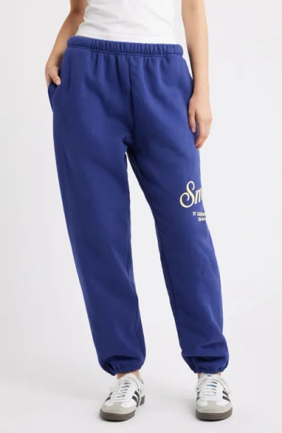 The Mayfair Group Smile Cotton Blend Sweatpants In Blue