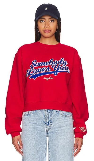 The Mayfair Group Somebody Graphic Sweatshirt In Red