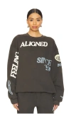The Mayfair Group The Alignment Tour Oversize Fleece Graphic Sweatshirt In 深灰色
