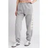 The Mayfair Group Ways To Show Empathy Fleece Joggers In Slate Grey/yellow