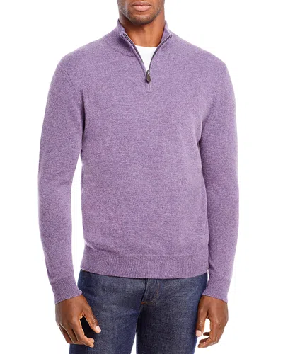 The Men's Store At Bloomingdale's Black Twist Cashmere Quarter Zip Sweater - Exclusive In Purple