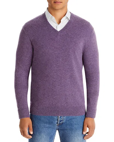The Men's Store At Bloomingdale's Blue Fox Cashmere V-neck Sweater - Exclusive In Purple