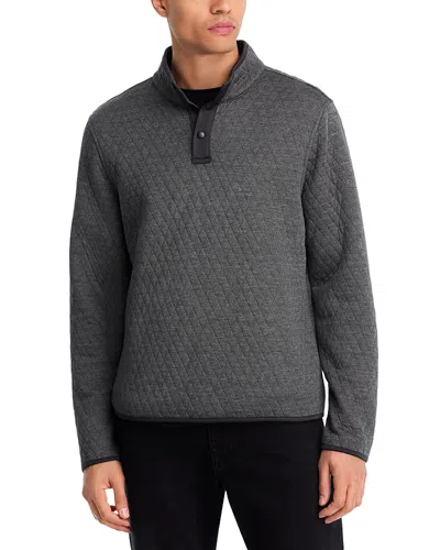 The Men's Store At Bloomingdale's Button Placket Quilted Pullover In Gray