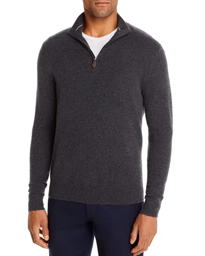 The Men's Store At Bloomingdale's Cashmere Half-zip Sweater - Exclusive In Coal